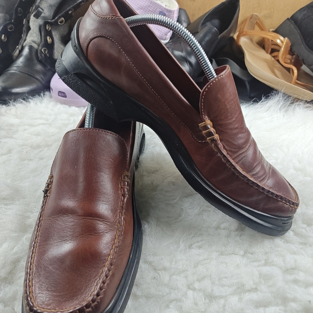 Cole Haan Country Brown Leather Loafers – Men’s  Dress Shoes Size 10.5W - Picture 4 of 13